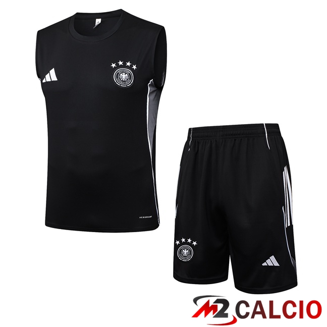 Maglie Calcio Personalizzate,Tute Calcio Squadre,Maglia Nazionale Italiana Calcio | Canotta Allenamento Germania + Pantaloncini Nero 2025/2026