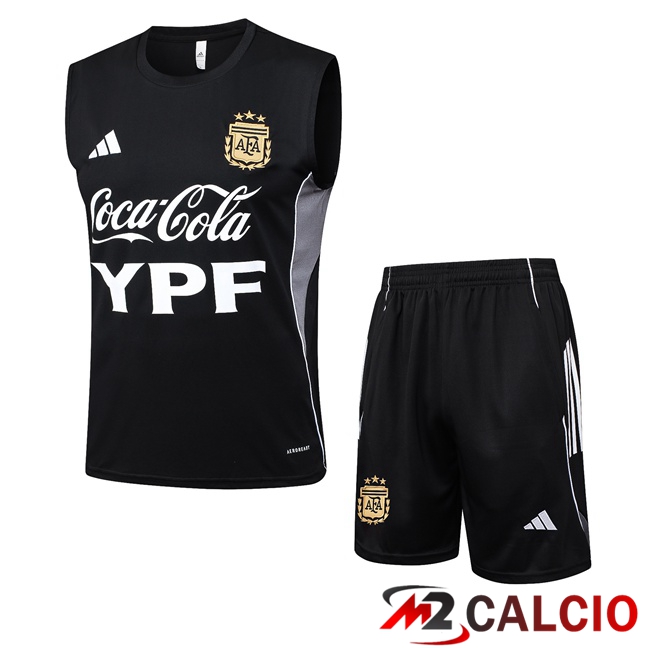 Maglie Calcio Personalizzate,Tute Calcio Squadre,Maglia Nazionale Italiana Calcio | Canotta Allenamento Argentina + Pantaloncini Nero 2025/2026