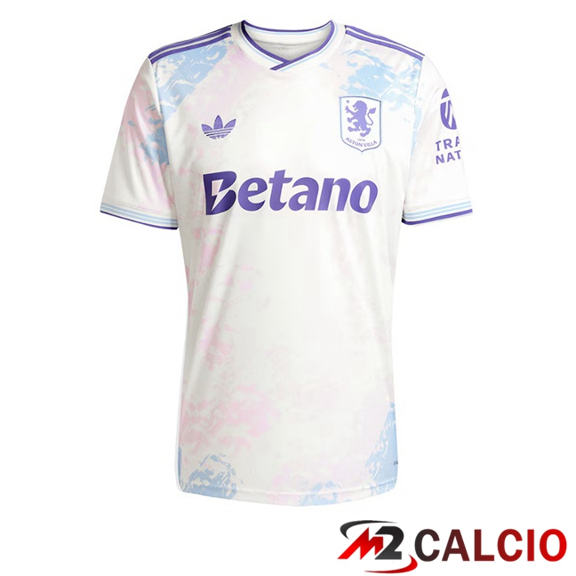 Maglie Calcio Personalizzate,Tute Calcio Squadre,Maglia Nazionale Italiana Calcio | Maglie Calcio Aston Villa Terza Bianco 2025/2026