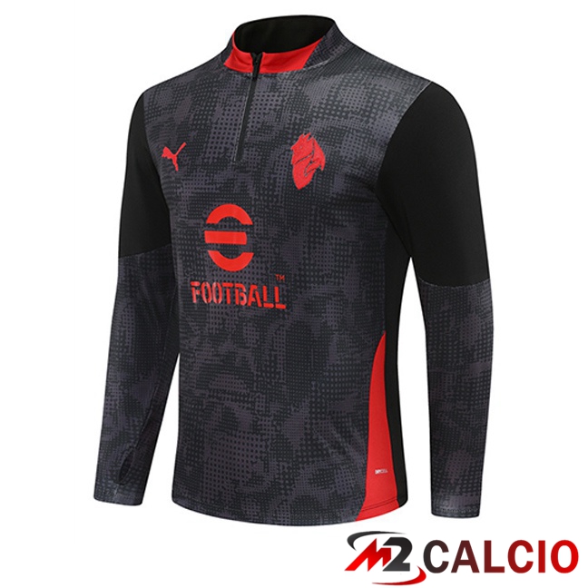 Maglie Calcio Personalizzate,Tute Calcio Squadre,Maglia Nazionale Italiana Calcio | Felpa Allenamento AC Milan Nero 2025/2026