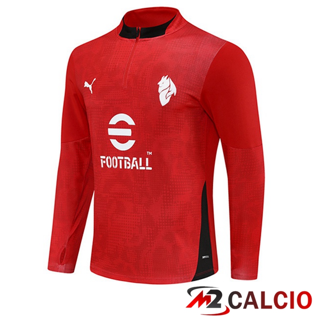 Maglie Calcio Personalizzate,Tute Calcio Squadre,Maglia Nazionale Italiana Calcio | Felpa Allenamento AC Milan Rosso 2025/2026