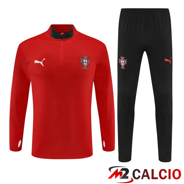 Maglie Calcio Personalizzate,Tute Calcio Squadre,Maglia Nazionale Italiana Calcio | Insieme Tuta Calcio Portogallo Rosso 2025/2026