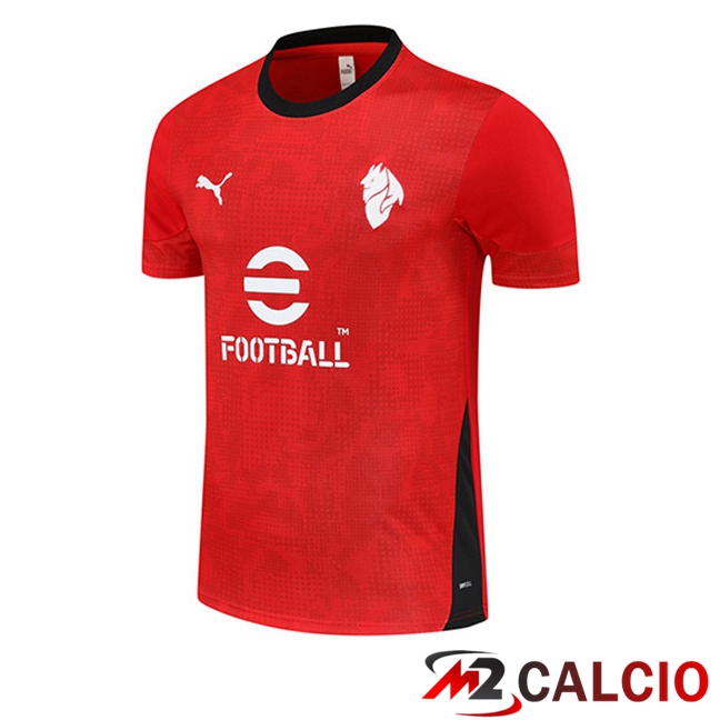 Maglie Calcio Personalizzate,Tute Calcio Squadre,Maglia Nazionale Italiana Calcio | T Shirt Allenamento AC Milan Rosso 2025/2026