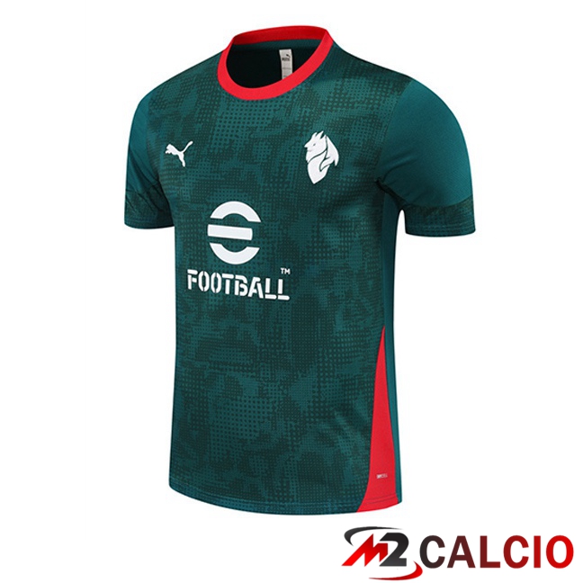 Maglie Calcio Personalizzate,Tute Calcio Squadre,Maglia Nazionale Italiana Calcio | T Shirt Allenamento AC Milan Verde 2025/2026