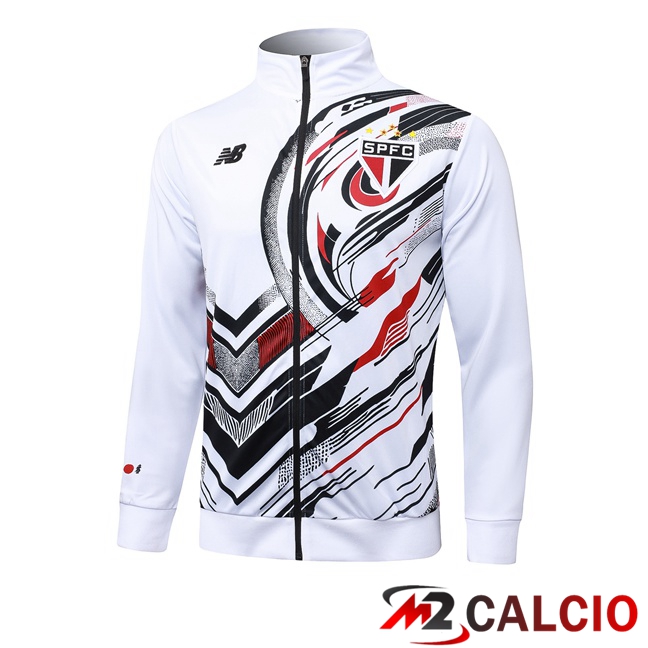 Maglie Calcio Personalizzate,Tute Calcio Squadre,Maglia Nazionale Italiana Calcio | Giacca Calcio Sao Paulo FC Bianco 2025/2026