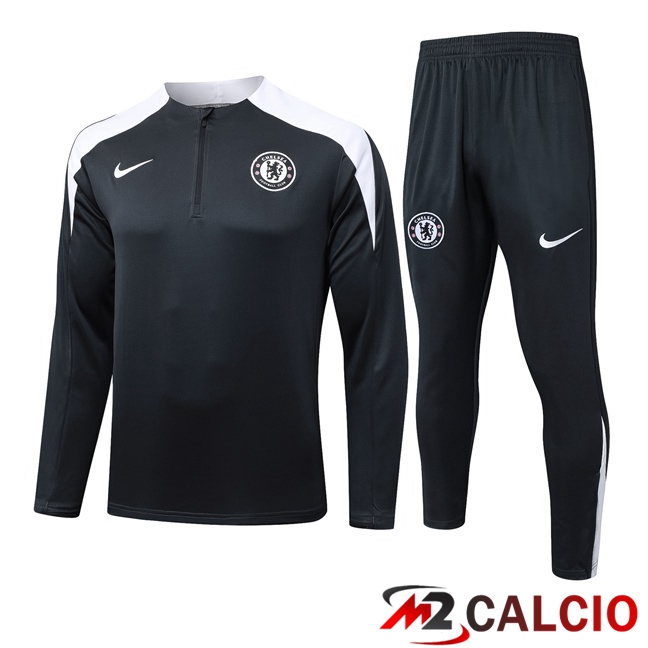 Maglie Calcio Personalizzate,Tute Calcio Squadre,Maglia Nazionale Italiana Calcio | Insieme Tuta Calcio FC Chelsea Grigio 2025/2026