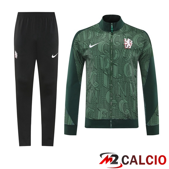 Maglie Calcio Personalizzate,Tute Calcio Squadre,Maglia Nazionale Italiana Calcio | Insieme Tuta Calcio - Giacca FC Chelsea Verde 2025/2026
