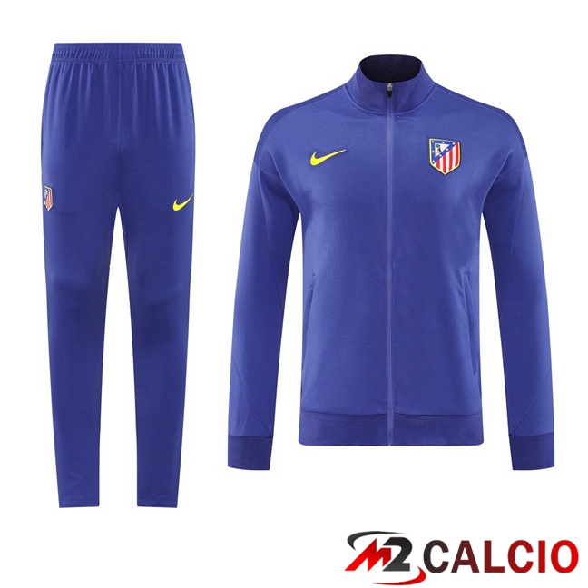 Maglie Calcio Personalizzate,Tute Calcio Squadre,Maglia Nazionale Italiana Calcio | Insieme Tuta Calcio - Giacca Atletico Madrid Viola 2025/2026