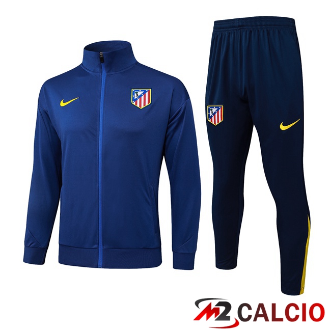Maglie Calcio Personalizzate,Tute Calcio Squadre,Maglia Nazionale Italiana Calcio | Insieme Tuta Calcio - Giacca Atletico Madrid Blu Reale 2025/2026