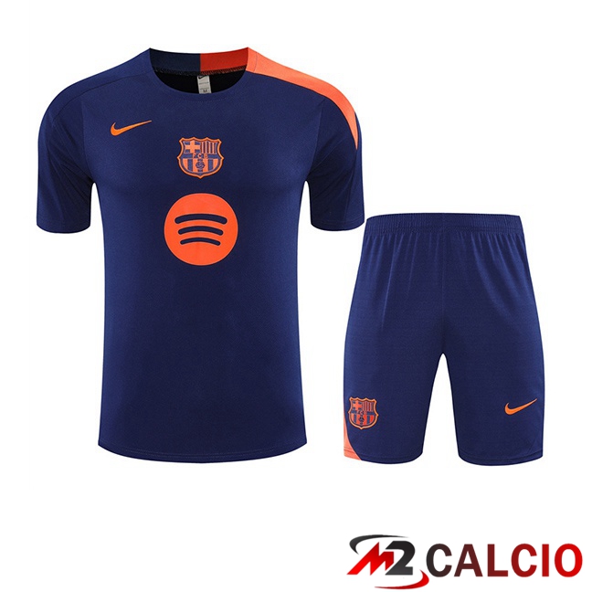 Maglie Calcio Personalizzate,Tute Calcio Squadre,Maglia Nazionale Italiana Calcio | Insieme T Shirt Allenamento FC Barcellona + Pantaloncini Blu Reale 2025/2026