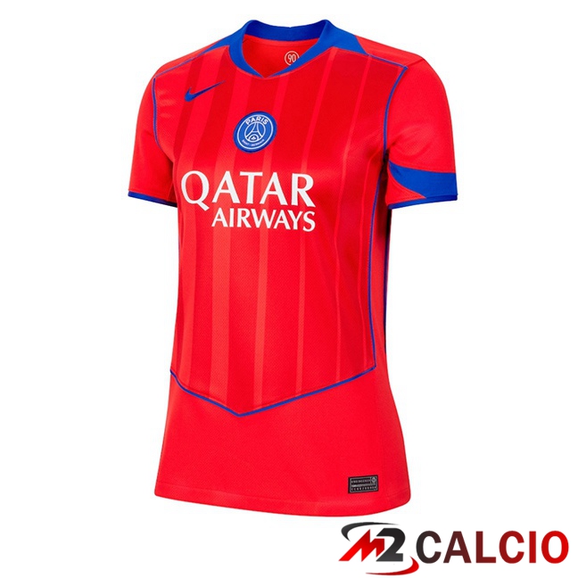 Maglie Calcio Personalizzate,Tute Calcio Squadre,Maglia Nazionale Italiana Calcio | Maglie Calcio Paris PSG Donna Terza Rosso 2025/2026