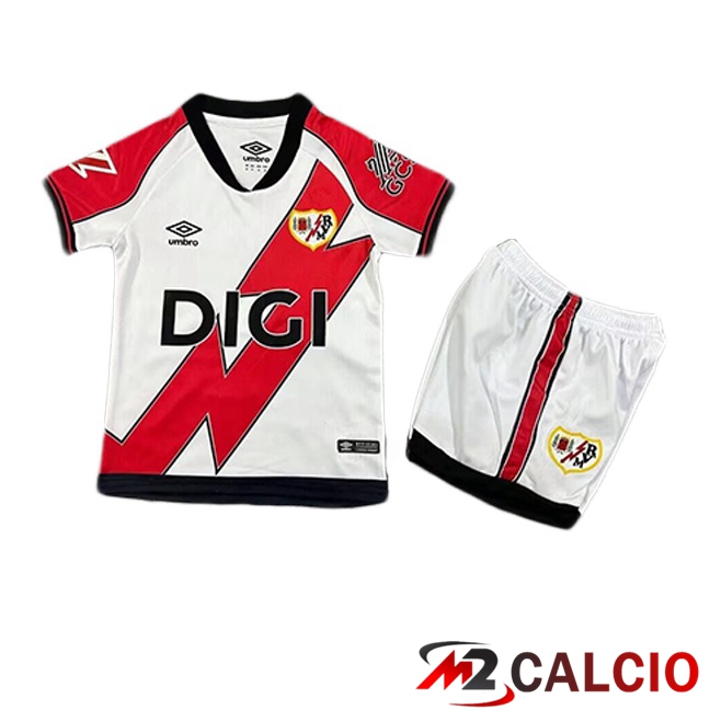 Maglie Calcio Personalizzate,Tute Calcio Squadre,Maglia Nazionale Italiana Calcio | Maglie Calcio Rayo Vallecano Bambino Prima Rosso Bianco 2025/2026
