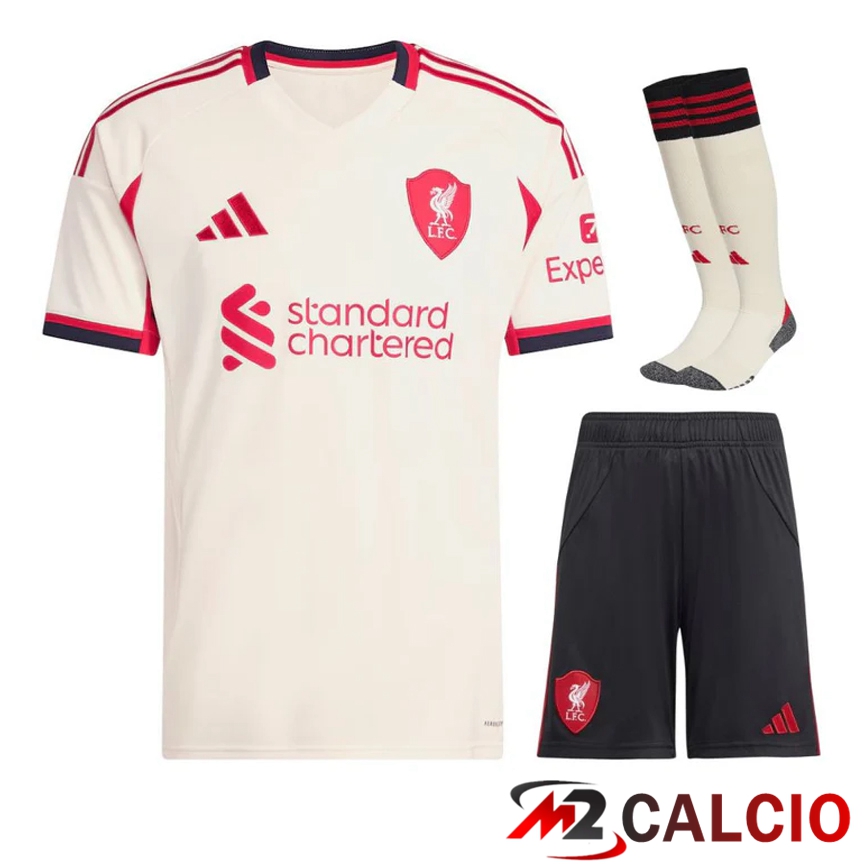Maglie Calcio Personalizzate,Tute Calcio Squadre,Maglia Nazionale Italiana Calcio | Insieme Maglie Calcio Liverpool Seconda (Pantaloncini + Calzini) 2025/2026
