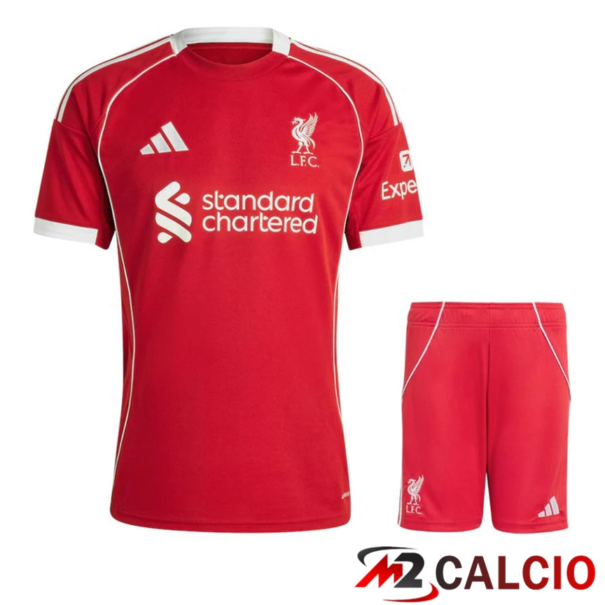 Maglie Calcio Personalizzate,Tute Calcio Squadre,Maglia Nazionale Italiana Calcio | Insieme Maglie Calcio Liverpool Prima + Pantaloncini 2025/2026