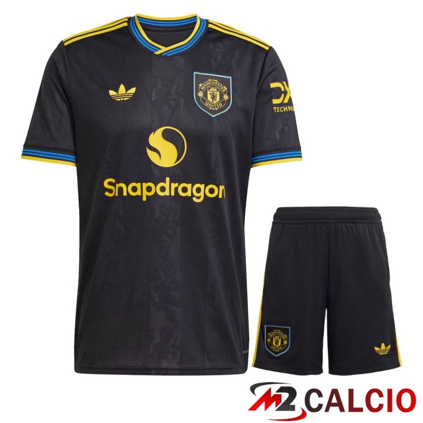 Maglie Calcio Personalizzate,Tute Calcio Squadre,Maglia Nazionale Italiana Calcio | Insieme Maglie Calcio Manchester United Terza + Pantaloncini 2025/2026