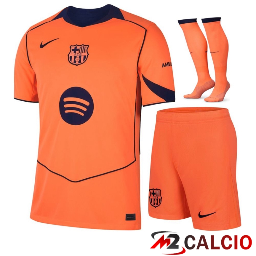 Maglie Calcio Personalizzate,Tute Calcio Squadre,Maglia Nazionale Italiana Calcio | Insieme Maglie Calcio FC Barcellona Terza (Pantaloncini + Calzini) 2025/2026