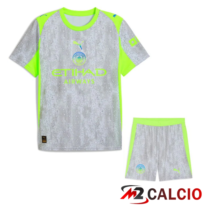 Maglie Calcio Personalizzate,Tute Calcio Squadre,Maglia Nazionale Italiana Calcio | Insieme Maglie Calcio Manchester City Terza + Pantaloncini 2025/2026