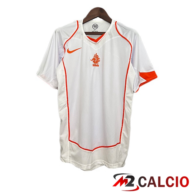 Maglie Calcio Personalizzate,Tute Calcio Squadre,Maglia Nazionale Italiana Calcio | Maglie Calcio Paesi Bassi Retro Seconda Bianco 2004