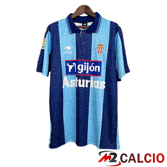 Maglie Calcio Personalizzate,Tute Calcio Squadre,Maglia Nazionale Italiana Calcio | Maglie Calcio Sporting Gijon Retro Terza Blu 2002-2003