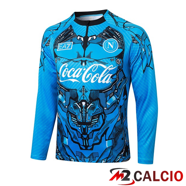 Maglie Calcio Personalizzate,Tute Calcio Squadre,Maglia Nazionale Italiana Calcio | Felpa Allenamento SSC Napoli Blu 2025/2026