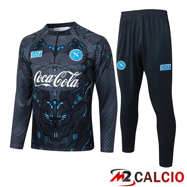 Maglie Calcio Personalizzate,Tute Calcio Squadre,Maglia Nazionale Italiana Calcio | Insieme Tuta Calcio SSC Napoli Grigio 2025/2026