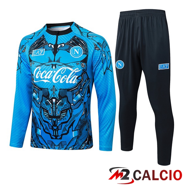 Maglie Calcio Personalizzate,Tute Calcio Squadre,Maglia Nazionale Italiana Calcio | Insieme Tuta Calcio SSC Napoli Blu 2025/2026