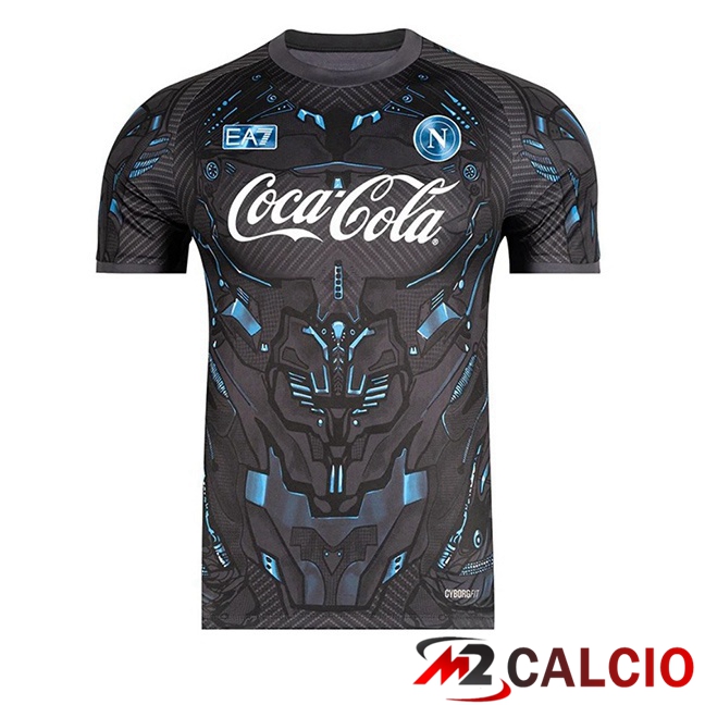 Maglie Calcio Personalizzate,Tute Calcio Squadre,Maglia Nazionale Italiana Calcio | T Shirt Allenamento SSC Napoli Nero 2025/2026