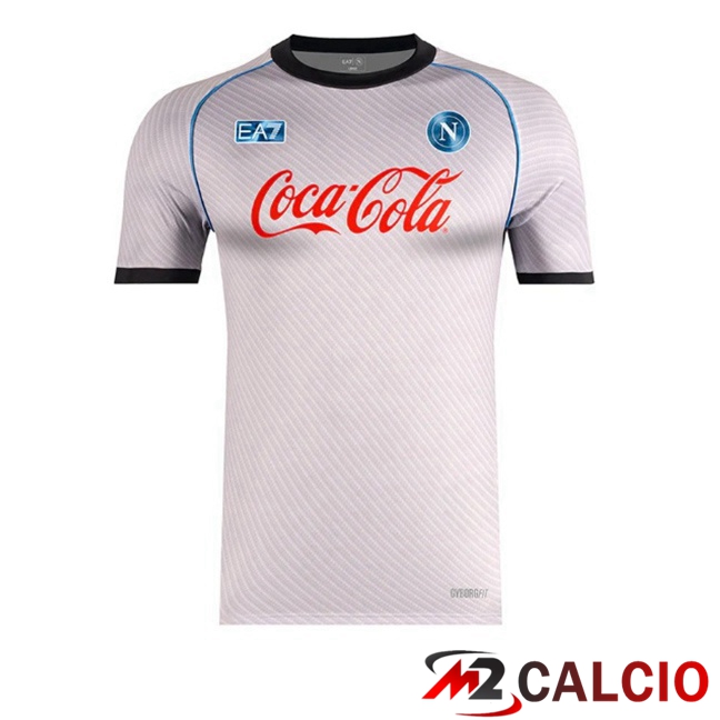 Maglie Calcio Personalizzate,Tute Calcio Squadre,Maglia Nazionale Italiana Calcio | T Shirt Allenamento SSC Napoli Grigio 2025/2026