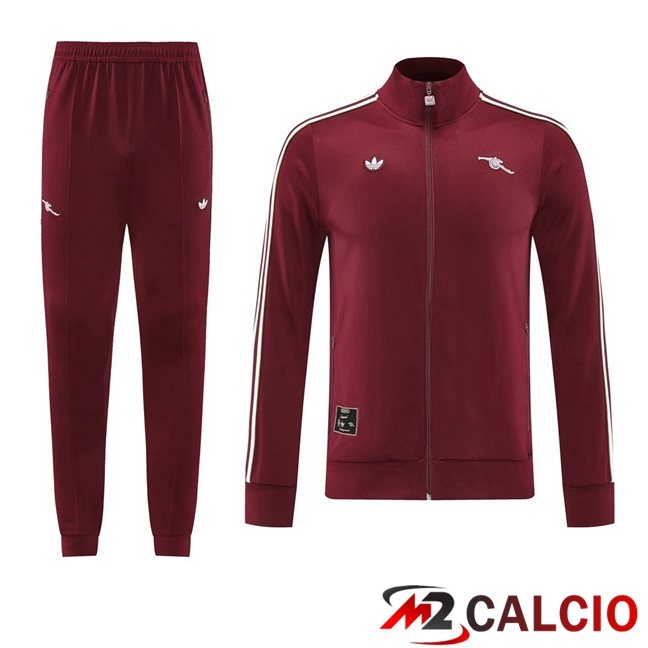 Maglie Calcio Personalizzate,Tute Calcio Squadre,Maglia Nazionale Italiana Calcio | Insieme Tuta Calcio - Giacca Arsenal Rosso 2025/2026