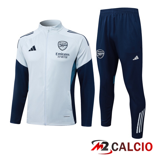 Maglie Calcio Personalizzate,Tute Calcio Squadre,Maglia Nazionale Italiana Calcio | Insieme Tuta Calcio - Giacca Arsenal Grigio 2025/2026