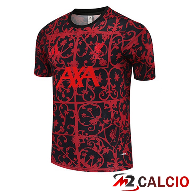 Maglie Calcio Personalizzate,Tute Calcio Squadre,Maglia Nazionale Italiana Calcio | T Shirt Allenamento FC Liverpool Rosso Nero 2025/2026