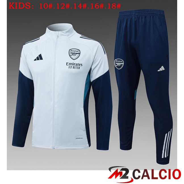 Maglie Calcio Personalizzate,Tute Calcio Squadre,Maglia Nazionale Italiana Calcio | Insieme Tuta Calcio - Giacca Arsenal Bambino Grigio 2025/2026