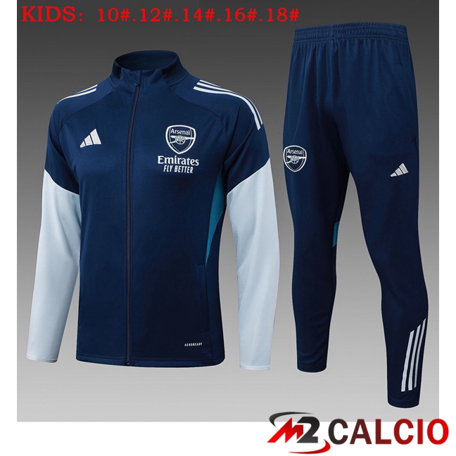 Maglie Calcio Personalizzate,Tute Calcio Squadre,Maglia Nazionale Italiana Calcio | Insieme Tuta Calcio - Giacca Arsenal Bambino Blu Reale 2025/2026