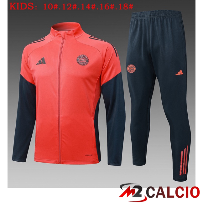 Maglie Calcio Personalizzate,Tute Calcio Squadre,Maglia Nazionale Italiana Calcio | Insieme Tuta Calcio - Giacca Bayern Monaco Bambino Arancia 2025/2026