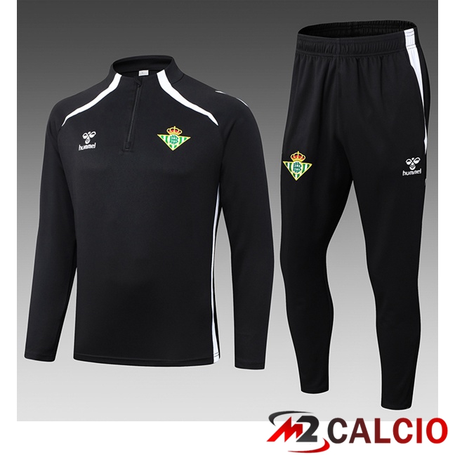 Maglie Calcio Personalizzate,Tute Calcio Squadre,Maglia Nazionale Italiana Calcio | Insieme Tuta Calcio Real Betis Bambino Nero 2025/2026
