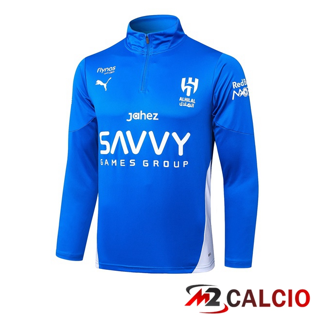 Maglie Calcio Personalizzate,Tute Calcio Squadre,Maglia Nazionale Italiana Calcio | Felpa Allenamento Al-Hilal FC Blu 2025/2026