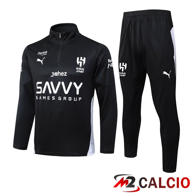 Maglie Calcio Personalizzate,Tute Calcio Squadre,Maglia Nazionale Italiana Calcio | Insieme Tuta Calcio Al-Hilal FC Nero 2025/2026