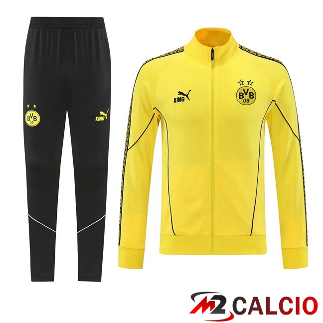 Maglie Calcio Personalizzate,Tute Calcio Squadre,Maglia Nazionale Italiana Calcio | Insieme Tuta Calcio - Giacca Dortmund BVB Giallo 2025/2026