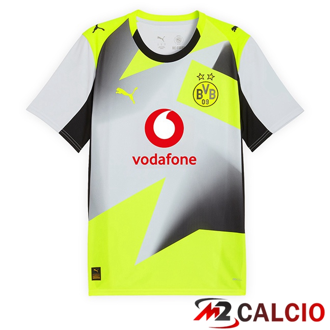 Maglie Calcio Personalizzate,Tute Calcio Squadre,Maglia Nazionale Italiana Calcio | Maglie Calcio Dortmund BVB Seconda Grigio Verde 2025/2026