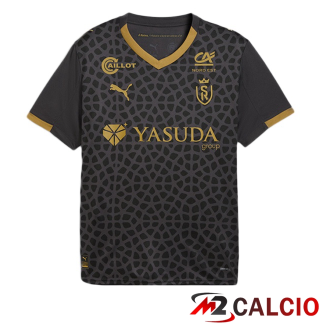 Maglie Calcio Personalizzate,Tute Calcio Squadre,Maglia Nazionale Italiana Calcio | Maglie Calcio Stade de Reims Terza Nero 2025/2026