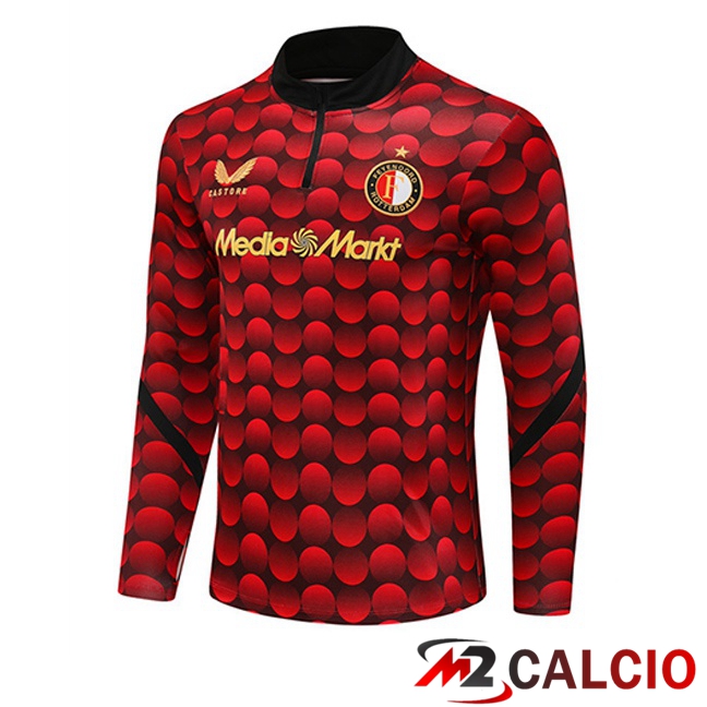 Maglie Calcio Personalizzate,Tute Calcio Squadre,Maglia Nazionale Italiana Calcio | Felpa Allenamento Feyenoord Rosso 2025/2026