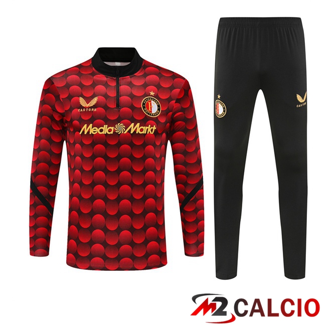 Maglie Calcio Personalizzate,Tute Calcio Squadre,Maglia Nazionale Italiana Calcio | Insieme Tuta Calcio Feyenoord Rosso 2025/2026