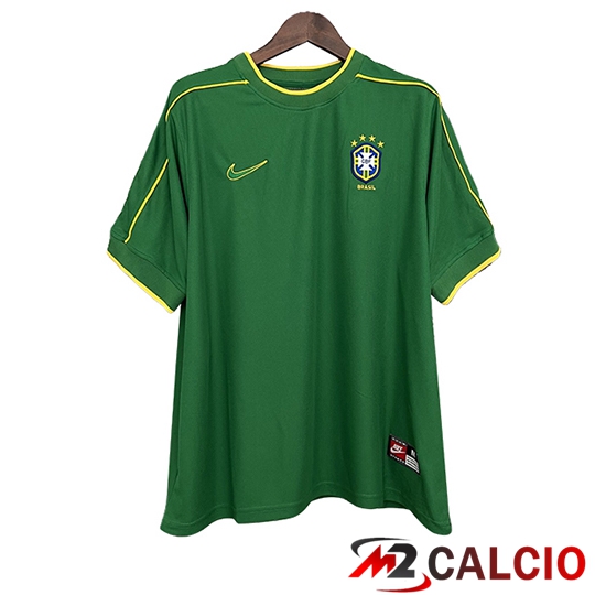 Maglie Calcio Personalizzate,Tute Calcio Squadre,Maglia Nazionale Italiana Calcio | Maglie Calcio Brasile Retro Portiere Verde 1998