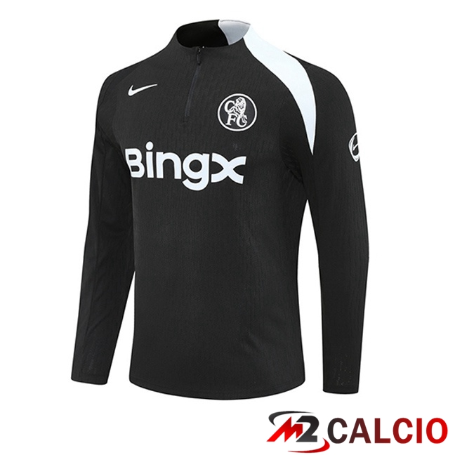 Maglie Calcio Personalizzate,Tute Calcio Squadre,Maglia Nazionale Italiana Calcio | Felpa Allenamento FC Chelsea Nero 2025/2026
