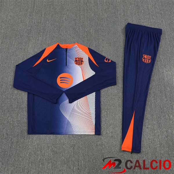 Insieme Tuta Calcio FC Barcellona Blu Reale Arancia 2025/2026