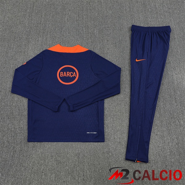 Insieme Tuta Calcio FC Barcellona Blu Reale Arancia 2025/2026