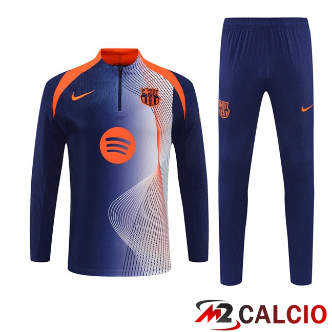 Maglie Calcio Personalizzate,Tute Calcio Squadre,Maglia Nazionale Italiana Calcio | Insieme Tuta Calcio FC Barcellona Blu Reale Arancia 2025/2026