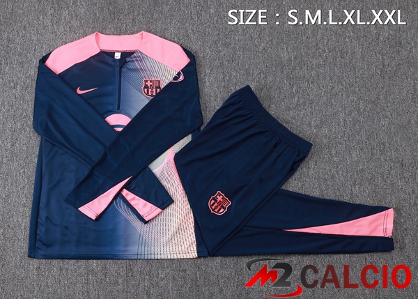 Insieme Tuta Calcio FC Barcellona Blu Reale Rosa 2025/2026
