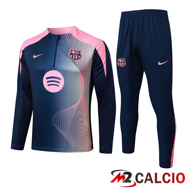 Maglie Calcio Personalizzate,Tute Calcio Squadre,Maglia Nazionale Italiana Calcio | Insieme Tuta Calcio FC Barcellona Blu Reale Rosa 2025/2026