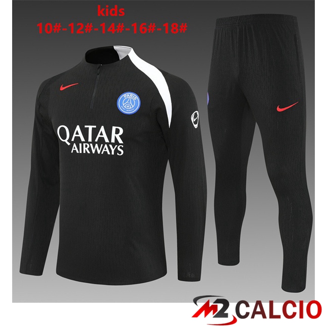 Maglie Calcio Personalizzate,Tute Calcio Squadre,Maglia Nazionale Italiana Calcio | Insieme Tuta Calcio Paris PSG Bambino Nero 2025/2026